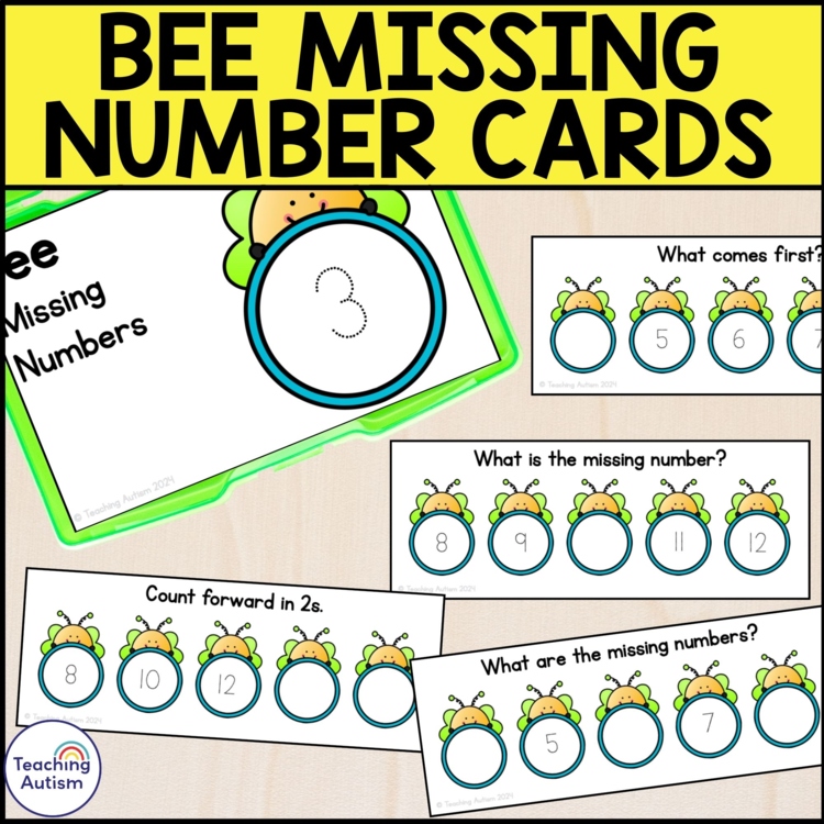 Bee Missing Numbers Task Box | Bugs and Insects Math Activities