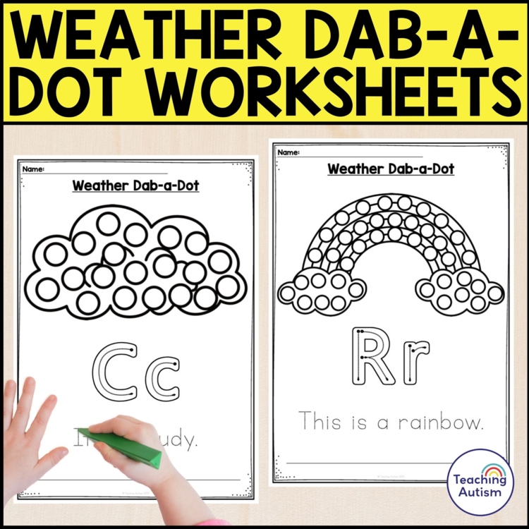 Weather Dab-a-Dot Worksheets | Weather No Prep Activities