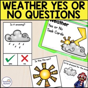 Weather Yes or No Question Cards | Weather Task Box