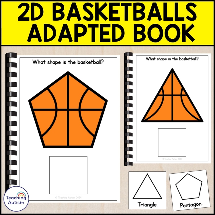 2D Shape Basketball Adapted Book | Adapted Books for Special Education