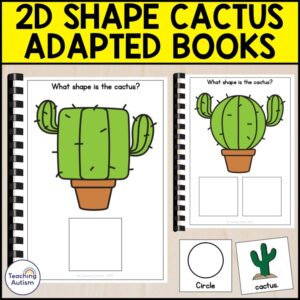 2D Shape Adapted Books Cactus Theme | Special Education Shape Activities