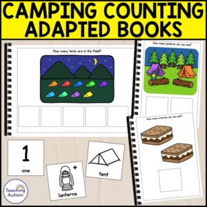 3 Camping Counting Adapted Books for Special Education | Camping Math Activities