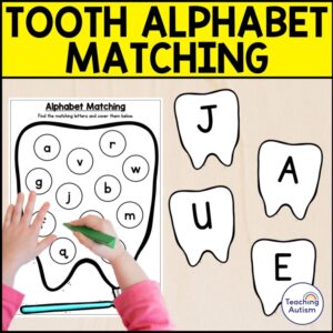 Free Dentist Alphabet Matching Uppercase to Lowercase