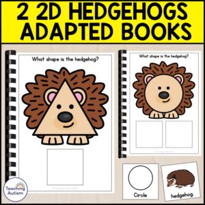 2D Shape Hedgehog Adapted Books | Math Adapted Books for Special Education