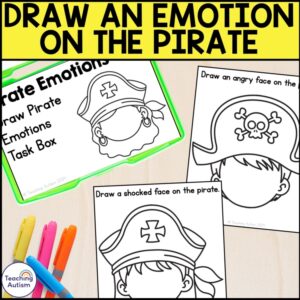 Draw Pirate Emotions Task Box | Pirate Task Boxes for Special Education