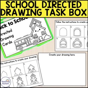 Back to School Directed Drawing Task Box | Task Box for Special Education