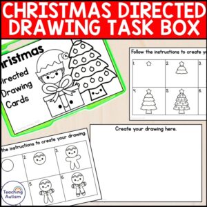 Christmas Directed Drawing Task Box | ChristmasTask Boxes for Special Education
