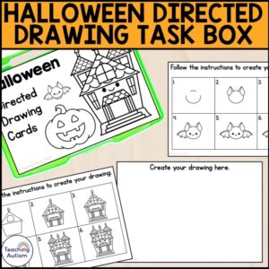 Halloween Directed Drawing Task Box | Halloween Task Boxes for Special Education