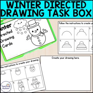 Winter Directed Drawing Task Box | Winter Task Boxes for Special Education