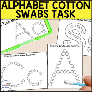 Alphabet Cotton Swab Task Box | Fine Motor Task Box