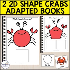 2D Shape Crab Adapted Books | Math Adapted Books for Special Education