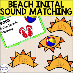 Beach Initial Sound Matching Task Box | Summer Literacy Activities
