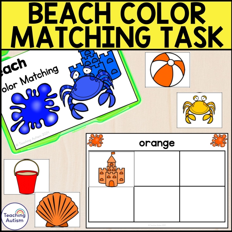 Beach Color Matching Task Box | Beach Task Boxes for Special Education