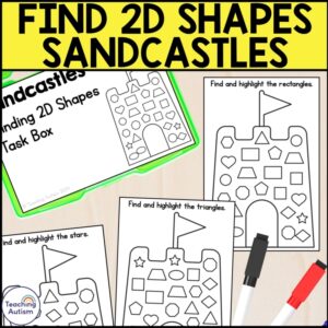 Find the 2D Shapes on Sandcastles Task Box | Beach Task Boxes for Special Ed