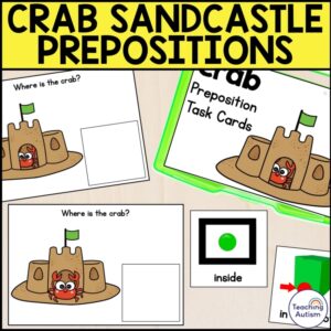 Crab Sandcastle Prepositions Task Box | Beach Task Boxes for Special Education