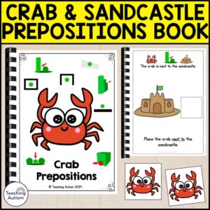Crab Prepositions Adapted Book | Beach Adapted Books for Special Education