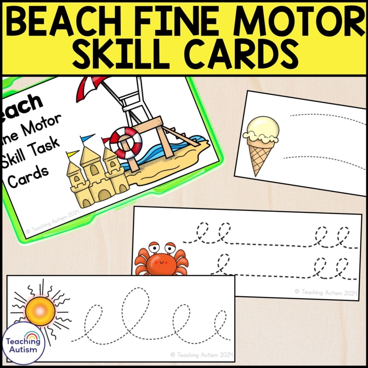 Beach Fine Motor Skill Cards | Beach Task Box Activities