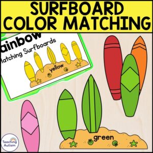 Surfboard Color Matching Task Box | Beach Task Boxes for Special Education
