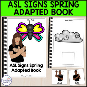 ASL Spring Vocabulary Adapted Book for Special Education | ASL Signs Activities