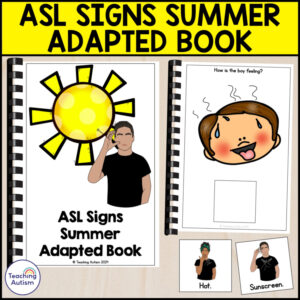 ASL Summer Vocabulary Adapted Book for Special Education | ASL Signs Activities