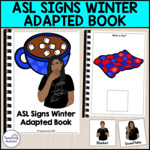 ASL Winter Vocabulary Adapted Book for Special Education | ASL Signs Activities