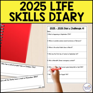 2025 Diary Activities | Life Skills Activities for Special Education