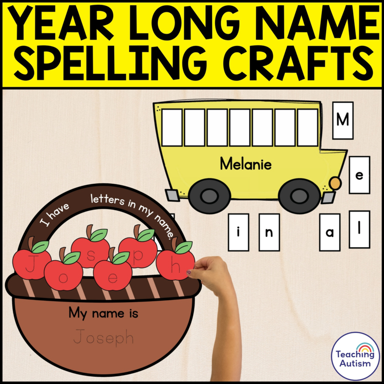 Editable Name Spelling Crafts for the Year | Name Crafts Bundle