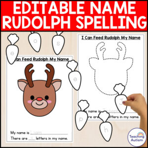 Editable Name Spelling Rudolph Craft | Christmas Name Crafts