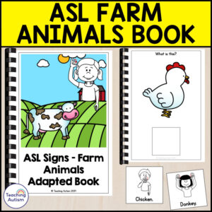 ASL Farm Animals Adapted Book for Special Education | ASL Signs Activities