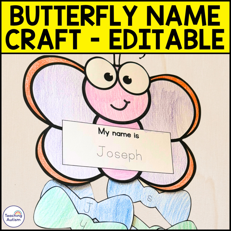 Editable Name Spelling Butterfly Craft | Spring Name Crafts