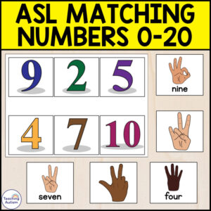 ASL Numbers 0-20 Matching Activities | American Sign Language Activities