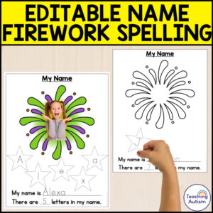 Editable Name Spelling Firework Craft | Summer Name Crafts