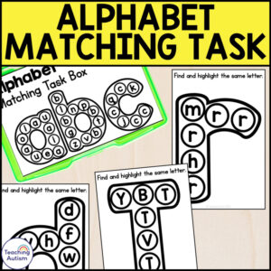 Alphabet Identification and Matching Task Box | Fine Motor Task Box