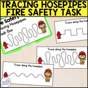 Fire Safety Tracing Task Box | Community Helpers Fine Motor Skills