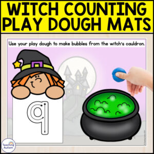 Free Witch Counting Play Dough Mats | Free Halloween Activities