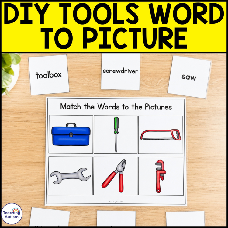DIY Tools Word to Picture Matching | Tool Vocabulary Activities for Special Ed