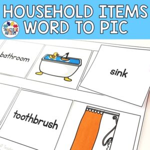 Life Skills Activities Household Objects Word to Picture Matching
