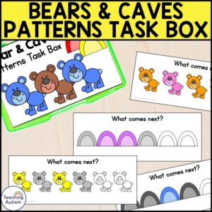 Bear Cave Patterns Task Box | Hibernation Task Boxes for Special Education