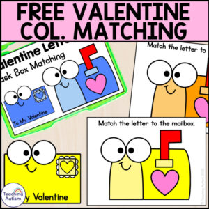 Free Valentine's Day Color Matching Task Box | Task Boxes for Special Education