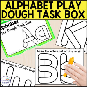 Alphabet Play Dough Task Cards | Alphabet Task Boxes for Special Education