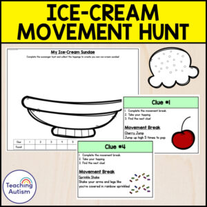 Ice-Cream Movement Break Scavenger Hunt | Summer Gross Motor Activity