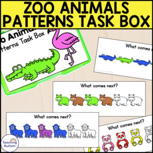 Zoo Animals Patterns Task Box | Zoo Task Boxes for Special Education