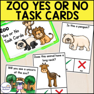 Zoo Yes or No Question Cards | Zoo Task Boxes for Special Education