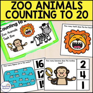 Zoo Animal Counting Task Box | Count to 20 Special Education Task