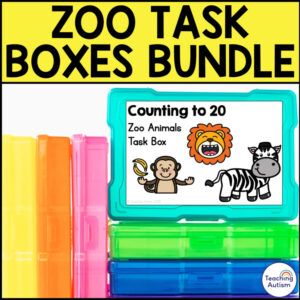 Zoo Task Boxes for Special Education | Growing Bundle of Task Boxes