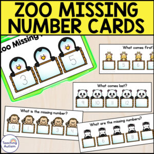 Zoo Missing Numbers Task Box | Zoo Math Activities for Special Education