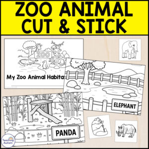 Zoo Animal Habitats Cut and Stick Booklet | Sorting Activity for Special Educati