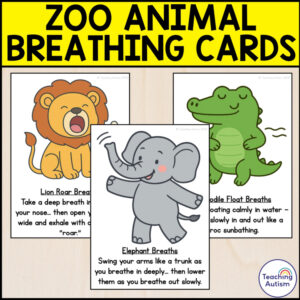 Zoo Animal Breathing Exercises | Calm Down Corner Cards for SEL & Regulation