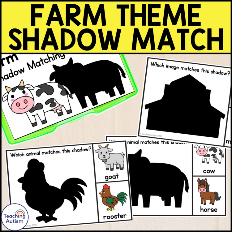 Farm Shadow Matching Task Box | Special Education & Early Learners