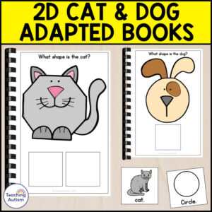 2D Shape Cat & Dog Adapted Books | Pet Adapted Books for Special Education